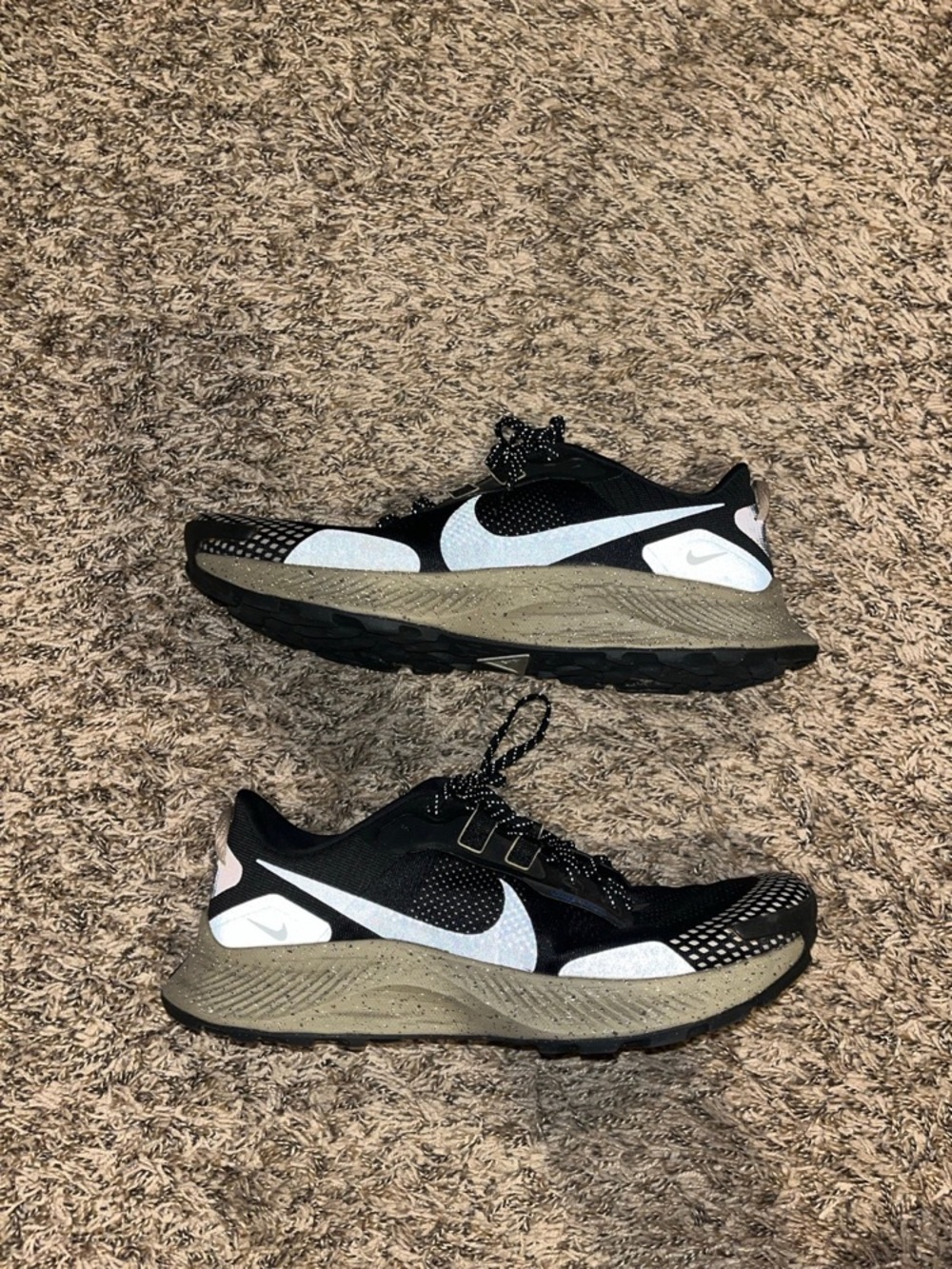 Nike Black, White and Tan Trail Running Sneakers